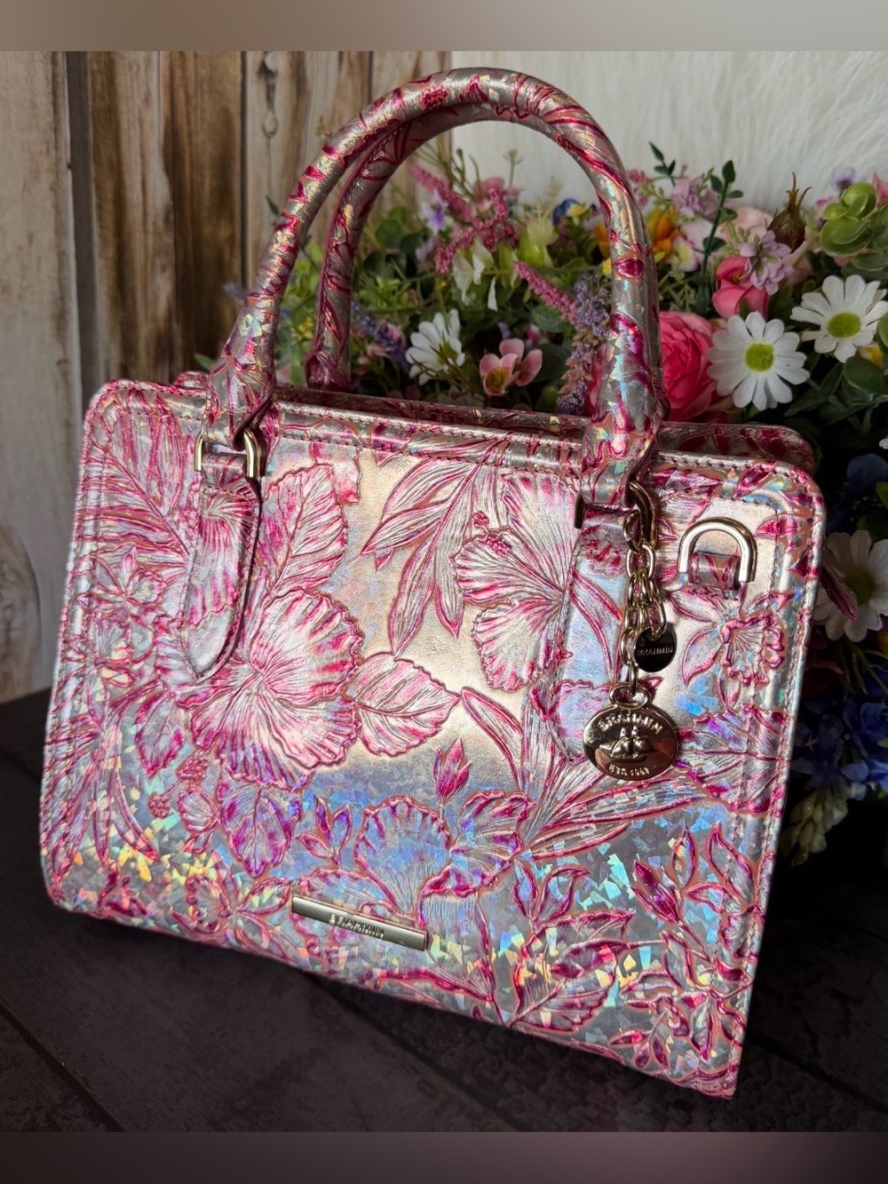 Brahmin Cami Coral Snapdragon Lokelani Assorted Sample Satchel NWT FIRM $ - Picture 5 of 8